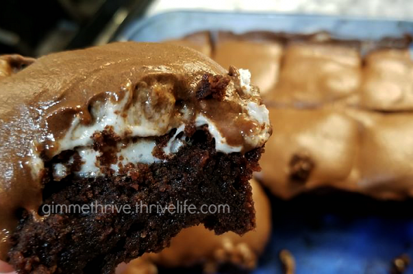 "Gimme Thrive" Frosted Marshmallow Brownies