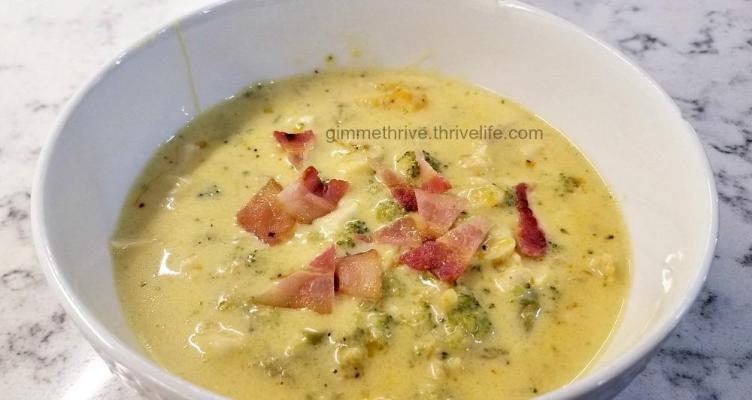 "Gimme Thrive" Low Carb Broccoli Cheddar Soup