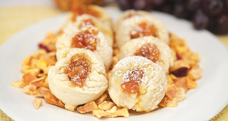 Almond Apricot Thumbprint Cookies