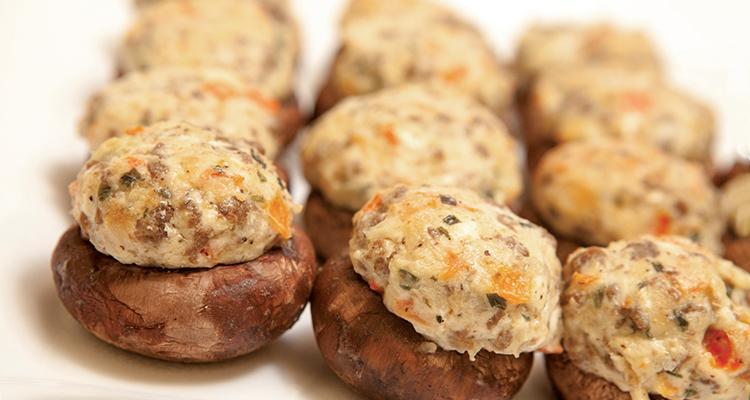 Blue Cheese and Beef Stuffed Mushrooms