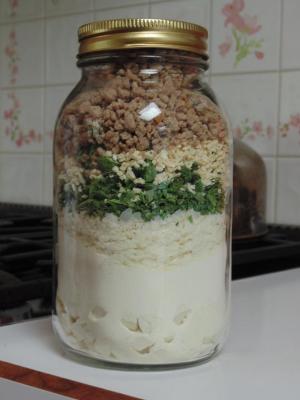 Creamy Sausage Zuppa Tuscana in a jar