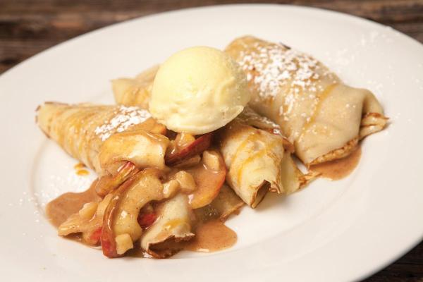 Gluten Free Crepes with Apple Pear Filling