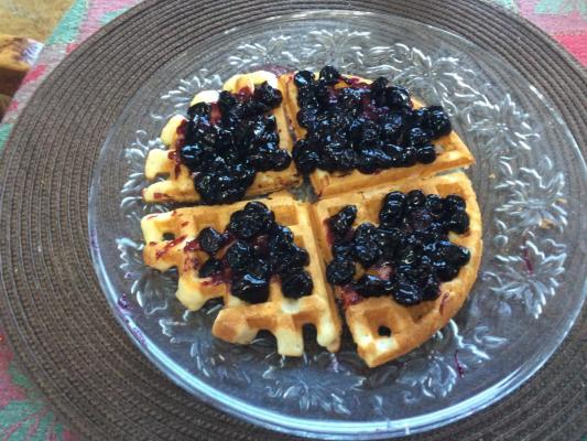 Gluten Free waffles with blue berries