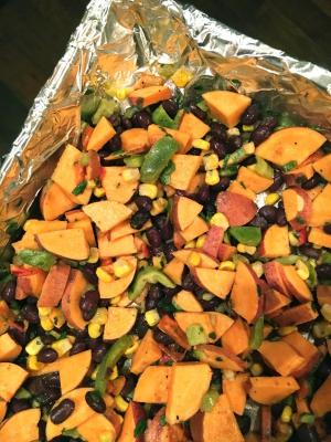 Grilled Southwestern Sweet Potatoes with Vegetables