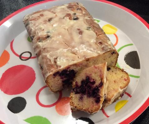 Lemon Blueberry Bread with Honey Glaze