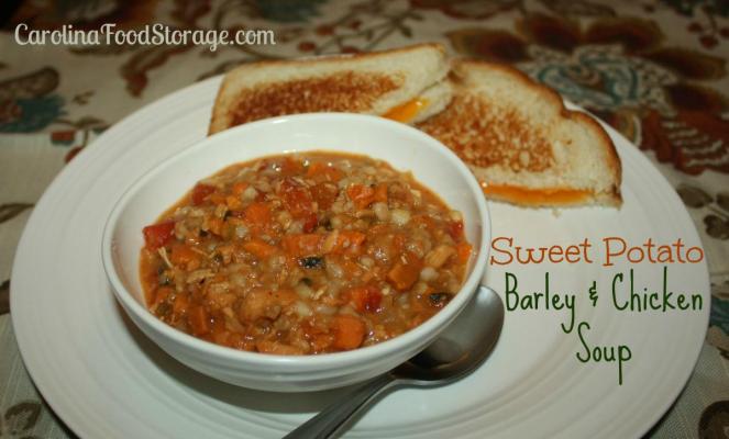 Sweet Potato, Barley & Chicken Stew