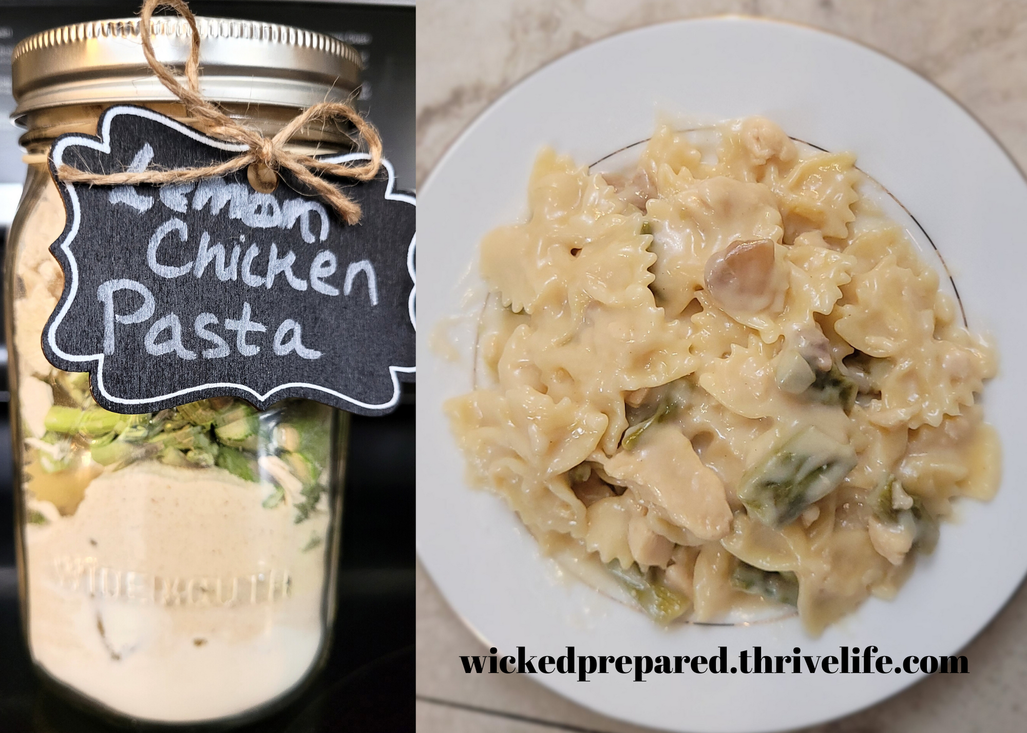 Lemon Chicken Pasta with Spring Vegetables Meal-in-a-jar