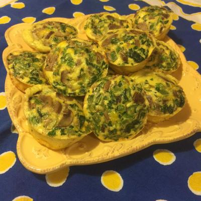 Spinach, Mushroom and Cheese Mini Quiches