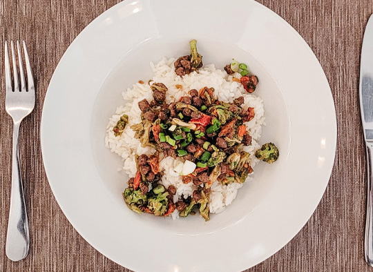 Beef & Broccoli Over Rice